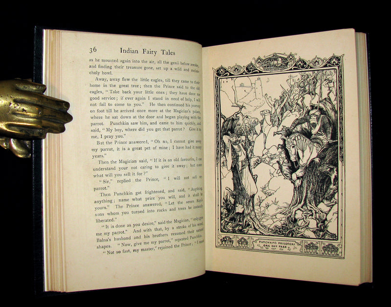 1892 1stED Book - Nice binding - INDIAN Fairy Tales by Joseph Jacobs illustrated by John D. Batten.