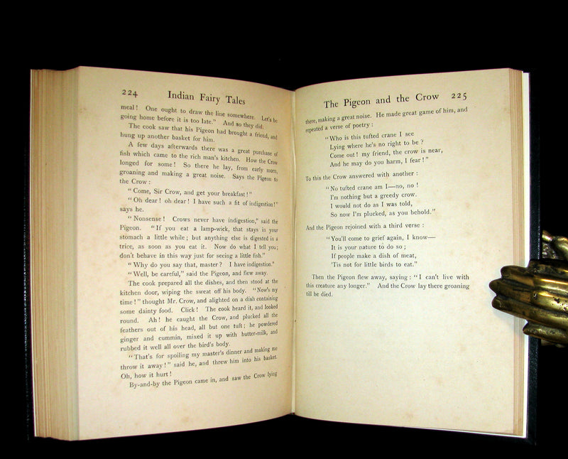 1892 1stED Book - Nice binding - INDIAN Fairy Tales by Joseph Jacobs illustrated by John D. Batten.