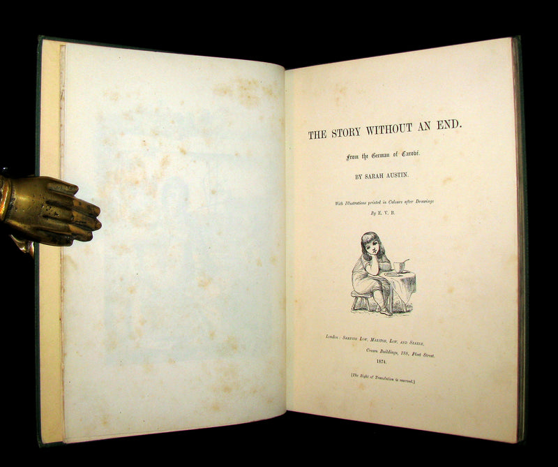1874 Rare Victorian Book - The Story Without An End by Sarah Austin Illustrated by Eleanor Vere Boyle.