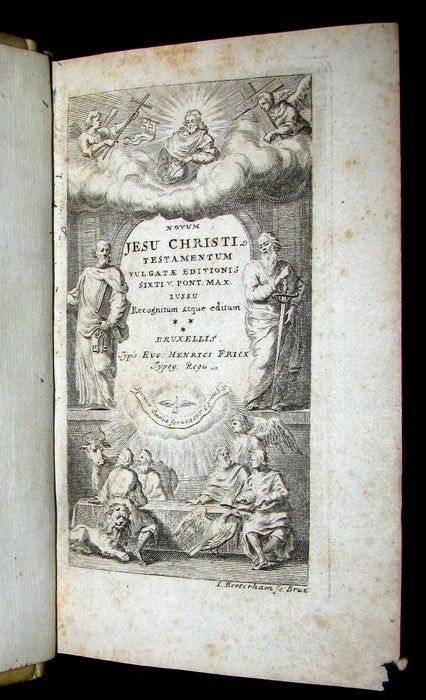 1696 Scarce Latin Vellum Book - Novum Jesu Christi Testamentum - New Testament.