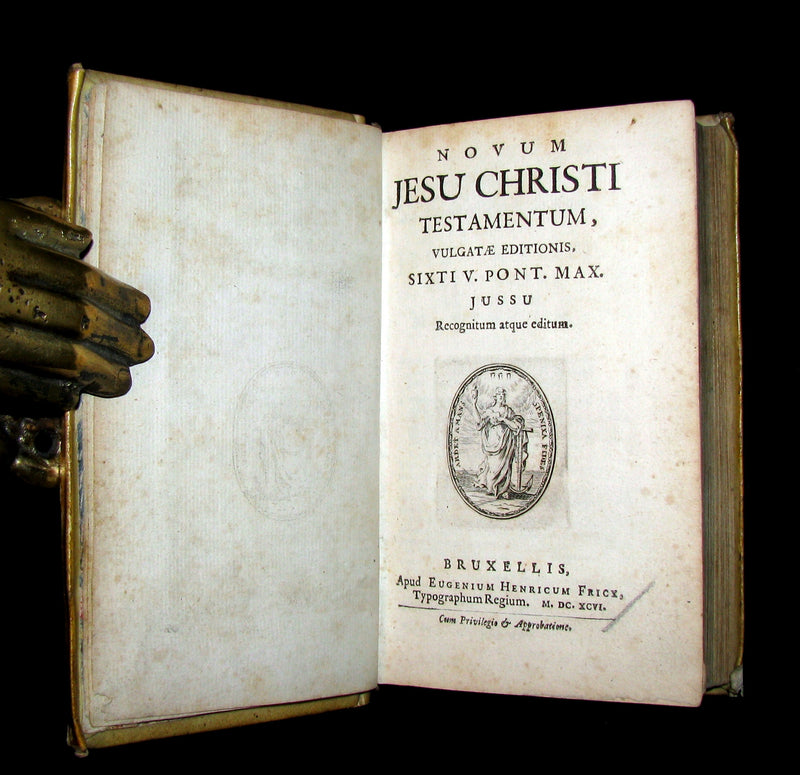 1696 Scarce Latin Vellum Book - Novum Jesu Christi Testamentum - New Testament.