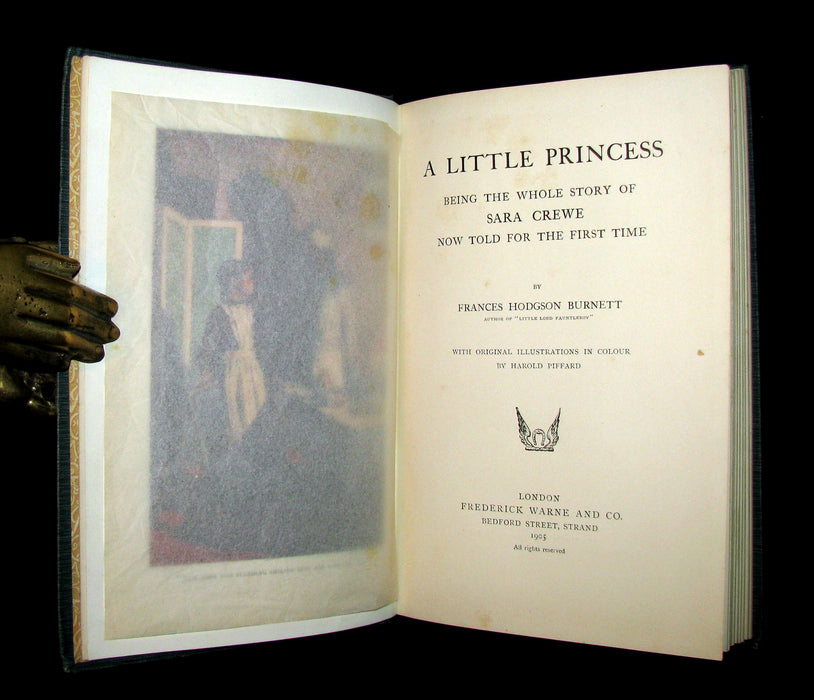 1905 Beautiful 1stED Book - A LITTLE PRINCESS by Frances Hodgson Burnett illustrated by Harold Piffard.