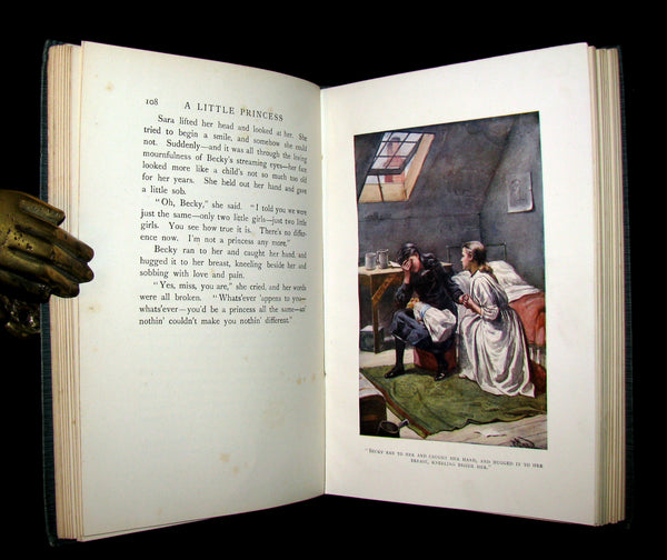 1905 Beautiful 1stED Book - A LITTLE PRINCESS by Frances Hodgson Burnett illustrated by Harold Piffard.