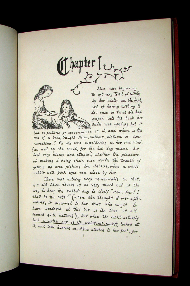 1886 Rare 1st Edition - Alice's Adventures Under Ground illustrated by Lewis Carroll.