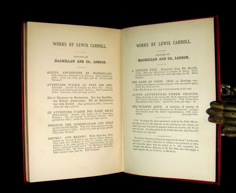1886 Rare 1st Edition - Alice's Adventures Under Ground illustrated by Lewis Carroll.