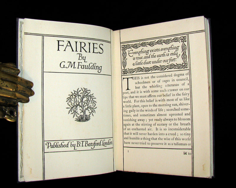 1913 Scarce Book - FAIRIES by G.M. Faulding being A Fellowship Book. 1st Edition.