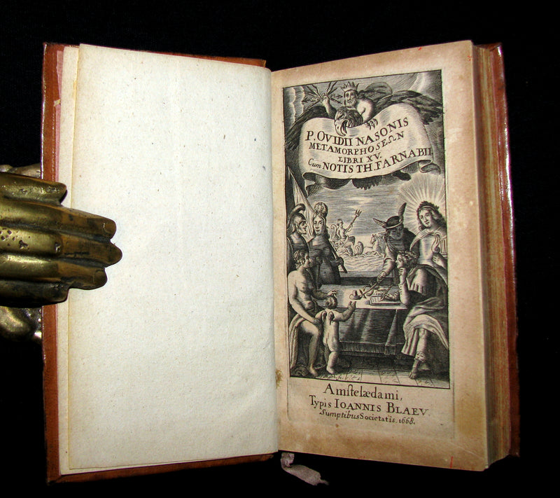 1668 Rare Latin Book - OVID's Metamorphoses - Metamorphoseon libri XV. cum notis Th. Farnabii.
