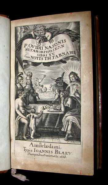1668 Rare Latin Book - OVID's Metamorphoses - Metamorphoseon libri XV. cum notis Th. Farnabii.