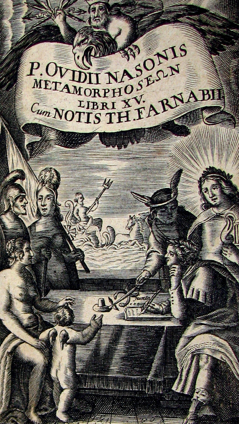 1668 Rare Latin Book - OVID's Metamorphoses - Metamorphoseon libri XV. cum notis Th. Farnabii.