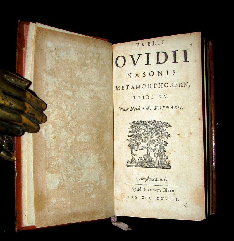 1668 Rare Latin Book - OVID's Metamorphoses - Metamorphoseon libri XV. cum notis Th. Farnabii.