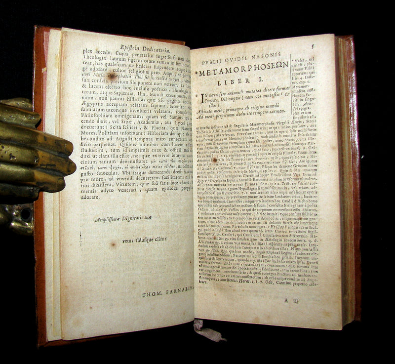 1668 Rare Latin Book - OVID's Metamorphoses - Metamorphoseon libri XV. cum notis Th. Farnabii.