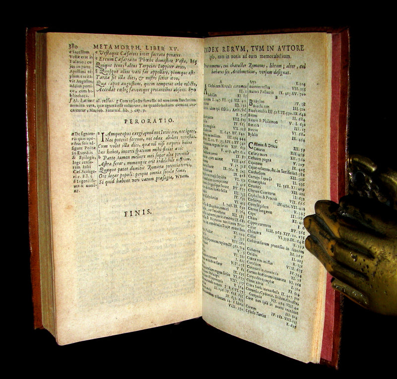 1668 Rare Latin Book - OVID's Metamorphoses - Metamorphoseon libri XV. cum notis Th. Farnabii.