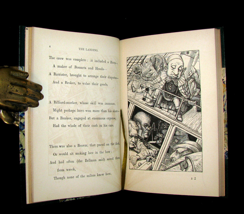 1876 Rare First Edition - The Hunting of the SNARK by Lewis Carroll bound by William Launder.