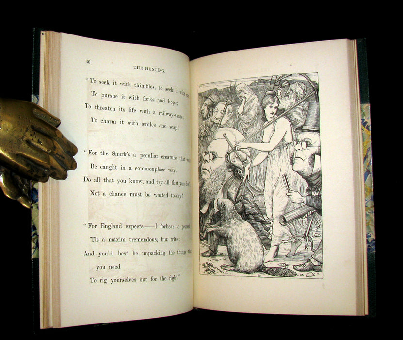 1876 Rare First Edition - The Hunting of the SNARK by Lewis Carroll bound by William Launder.