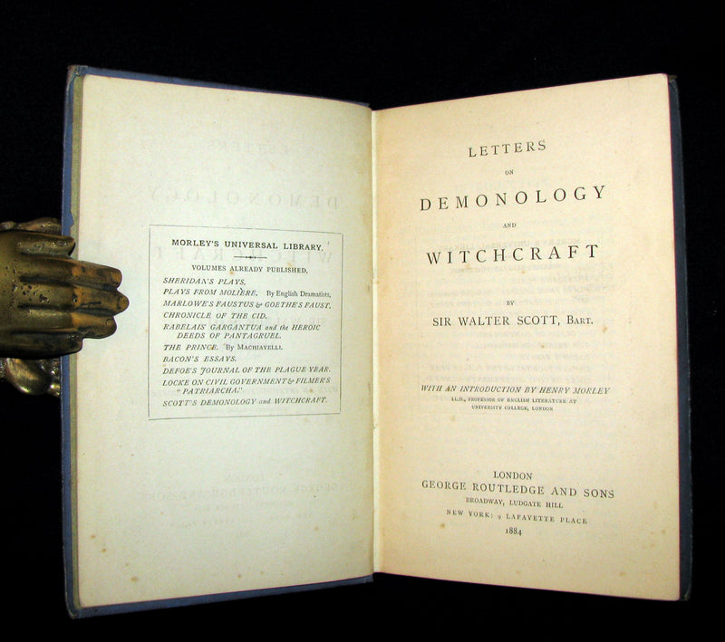 1884 Rare Edition  - Demonology & Witchcraft - WITCHES & FAIRIES by Sir Walter Scott. James B. Findlay Copy.