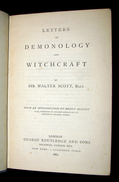 1884 Rare Edition  - Demonology & Witchcraft - WITCHES & FAIRIES by Sir Walter Scott. James B. Findlay Copy.