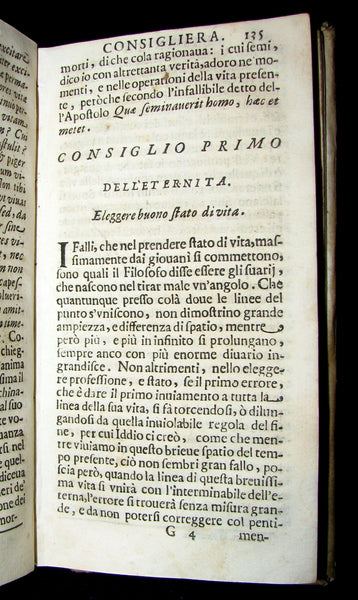 1654 Scarce Italian Vellum Book - Jesuit Daniello Bartoli - L’Eternita Consigliera (Eternity as Counselor).