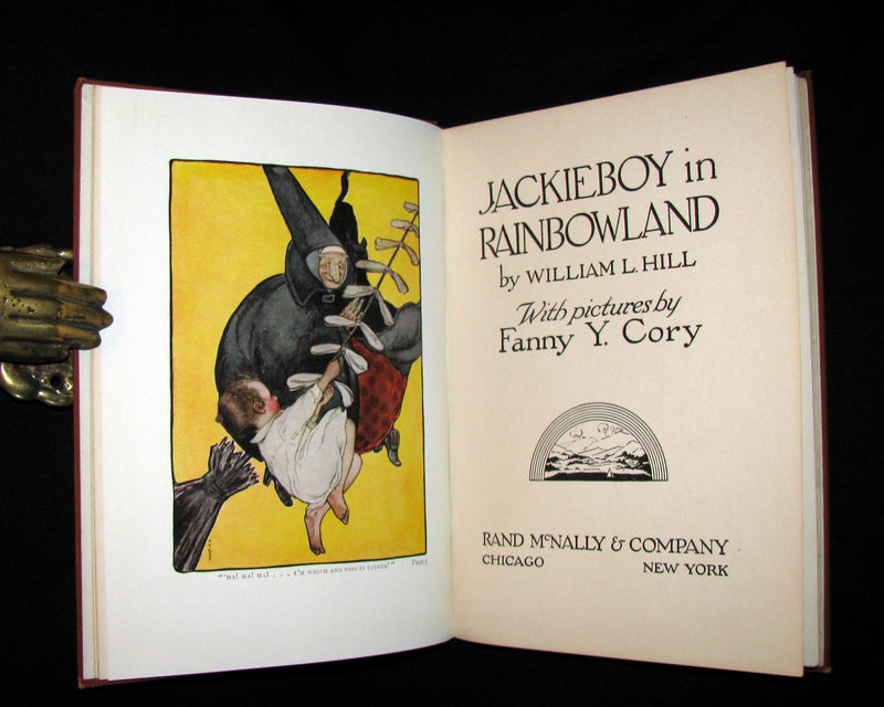 1911 Rare First Edition - JACKIEBOY in RAINBOWLAND illustrated by Fanny Young Cory.