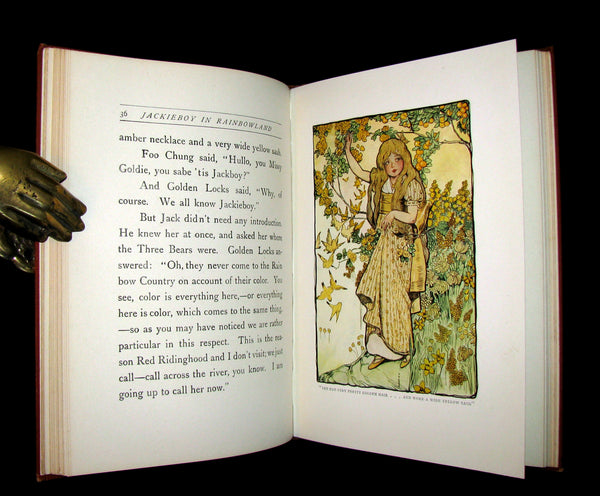 1911 Rare First Edition - JACKIEBOY in RAINBOWLAND illustrated by Fanny Young Cory.