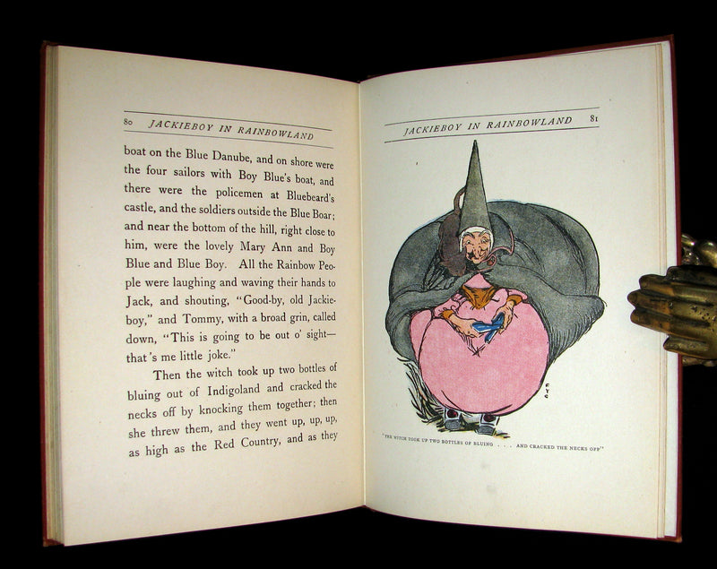 1911 Rare First Edition - JACKIEBOY in RAINBOWLAND illustrated by Fanny Young Cory.