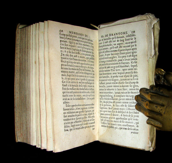 1665 Rare French Vellum Book - Memoirs of Pierre de Bourdeille, seigneur de Brantome. First Edition.