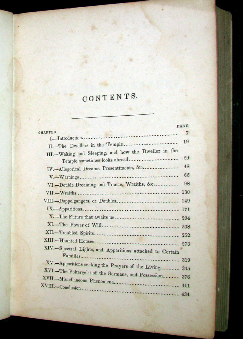 1856 Scarce  Victorian Book- Ghosts and Ghost Seers or The Night Side of Nature. Poltergeist.