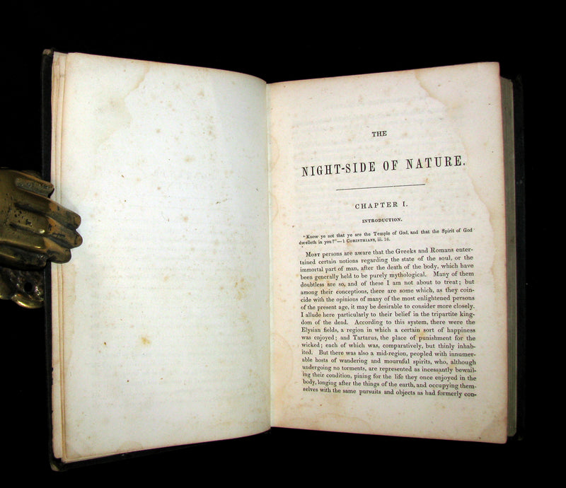 1856 Scarce  Victorian Book- Ghosts and Ghost Seers or The Night Side of Nature. Poltergeist.