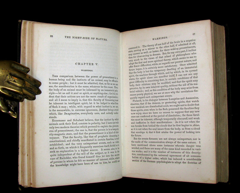 1856 Scarce  Victorian Book- Ghosts and Ghost Seers or The Night Side of Nature. Poltergeist.