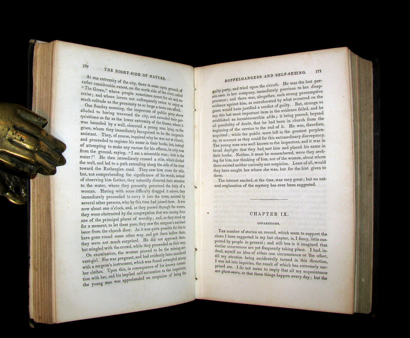 1856 Scarce  Victorian Book- Ghosts and Ghost Seers or The Night Side of Nature. Poltergeist.