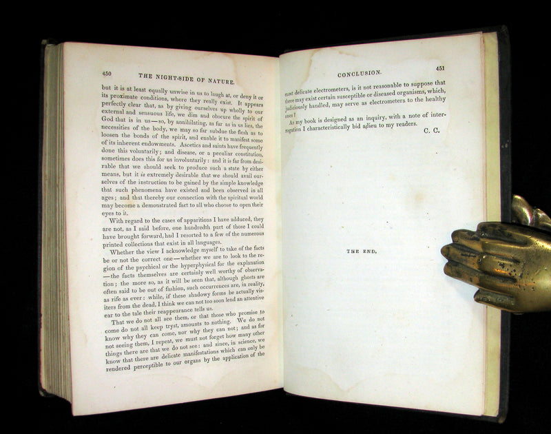 1856 Scarce  Victorian Book- Ghosts and Ghost Seers or The Night Side of Nature. Poltergeist.