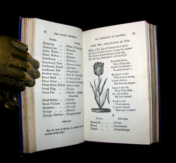 1870 Scarce Floriography Book ~ The Lover's LANGUAGE of FLOWERS Expressive of the Sentiments of the Heart.