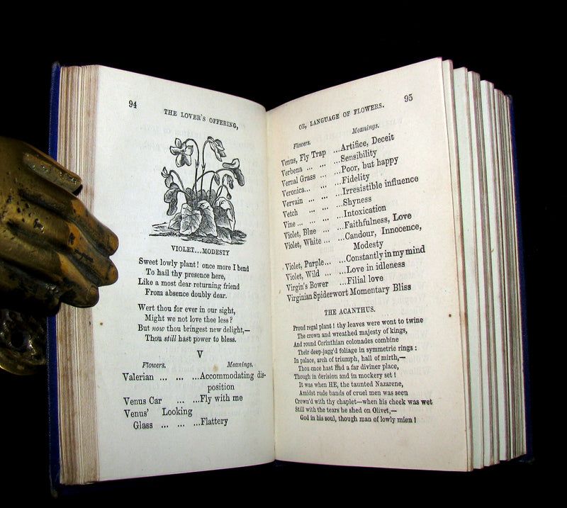 1870 Scarce Floriography Book ~ The Lover's LANGUAGE of FLOWERS Expressive of the Sentiments of the Heart.