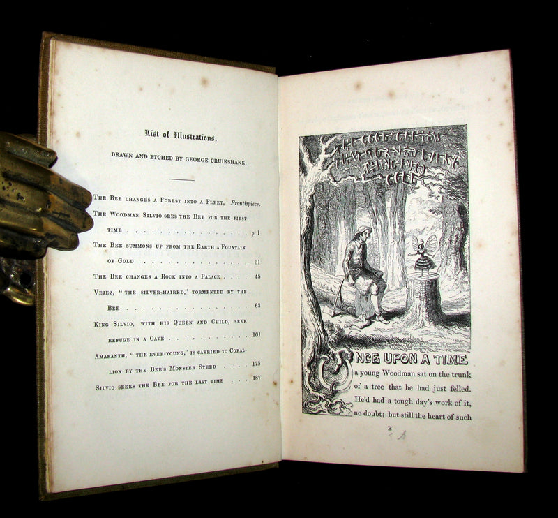 1847 1stED - The Good Genius that Turned Everything into Gold; A Fairy Tale illustrated by Cruikshank.