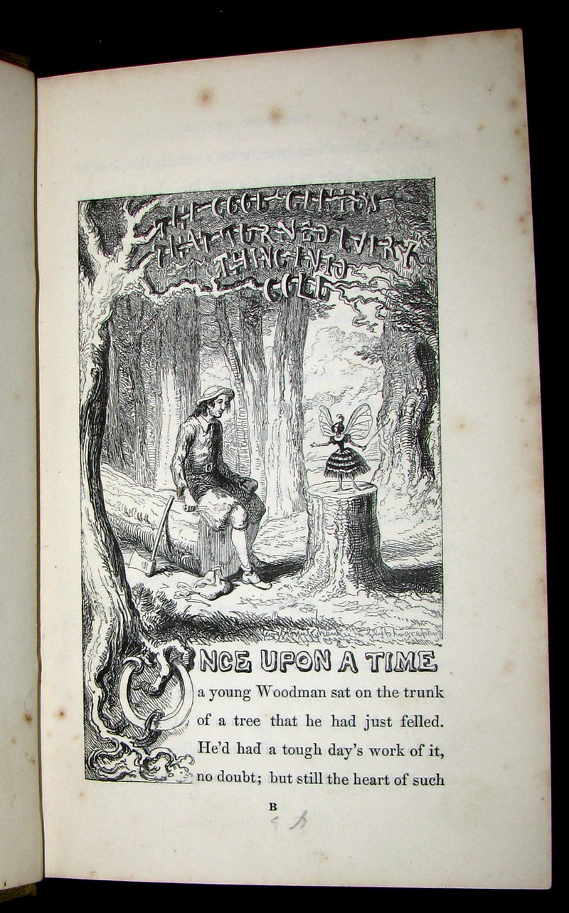 1847 1stED - The Good Genius that Turned Everything into Gold; A Fairy Tale illustrated by Cruikshank.