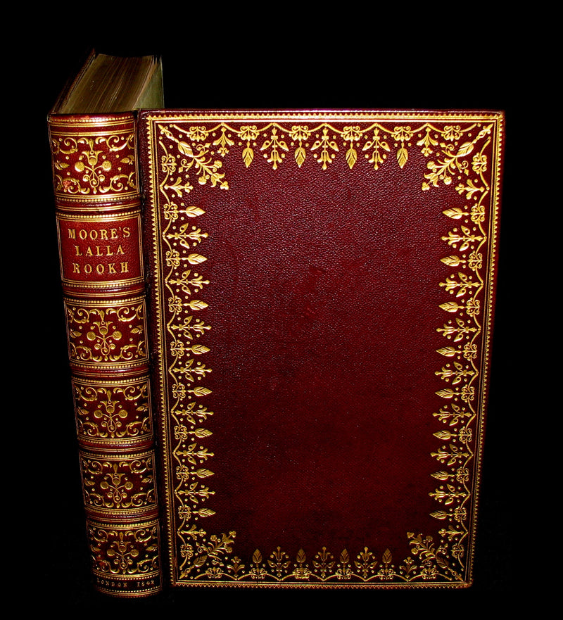 1842 Rare Book - Exquisite binding - Lalla Rookh an Oriental Romance illustrated.