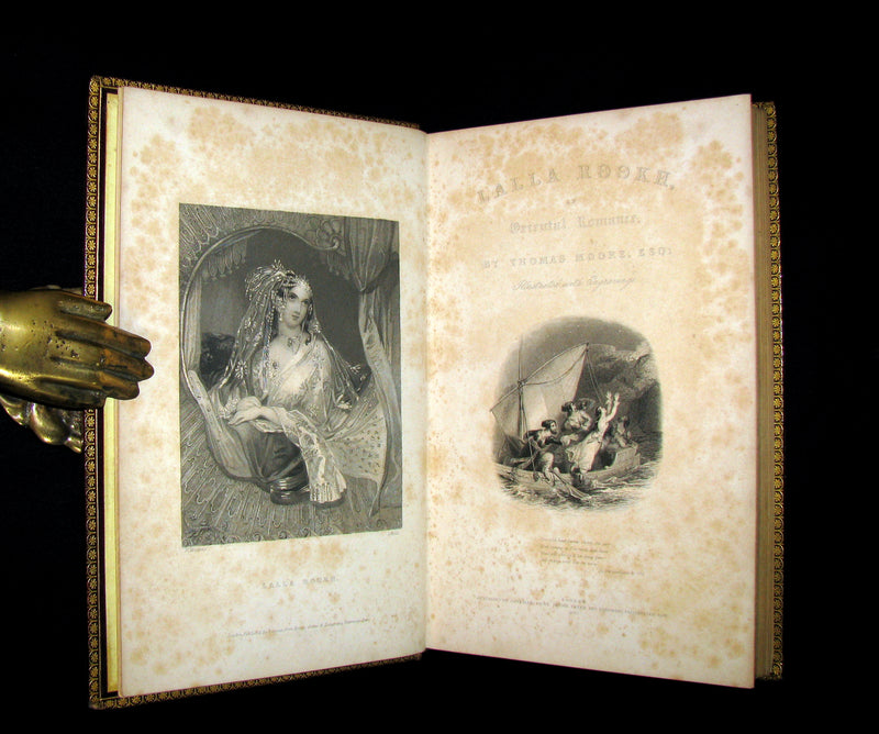 1842 Rare Book - Exquisite binding - Lalla Rookh an Oriental Romance illustrated.