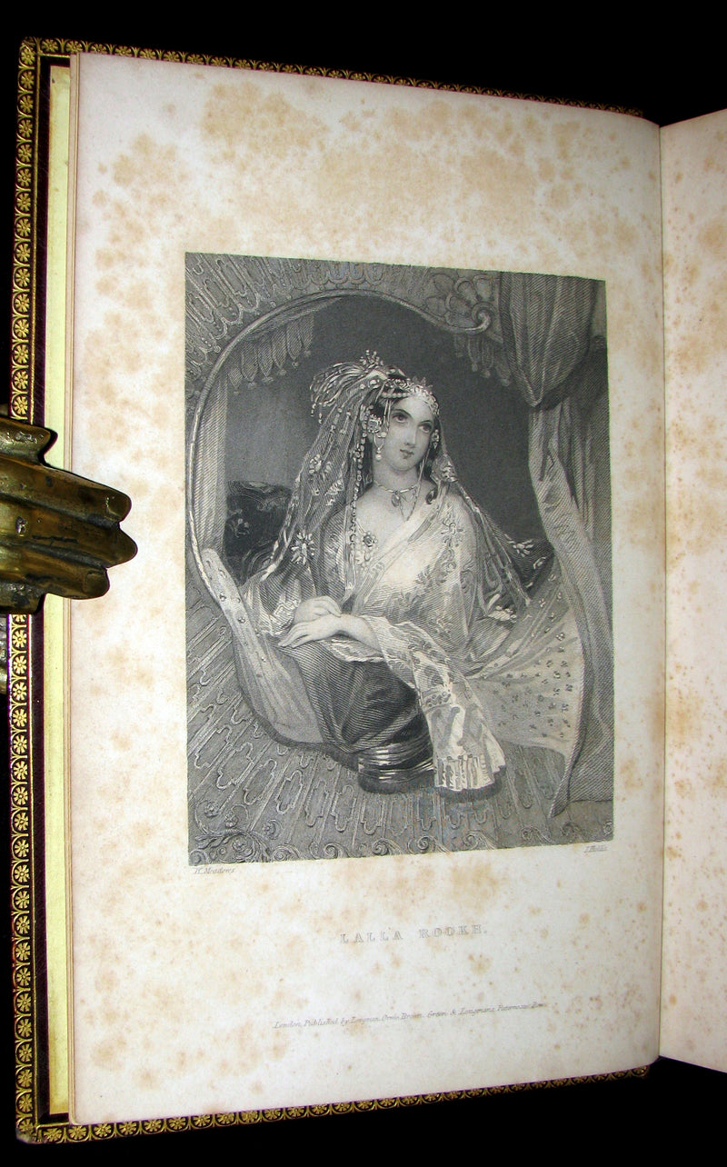 1842 Rare Book - Exquisite binding - Lalla Rookh an Oriental Romance illustrated.