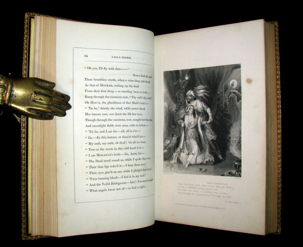 1842 Rare Book - Exquisite binding - Lalla Rookh an Oriental Romance illustrated.