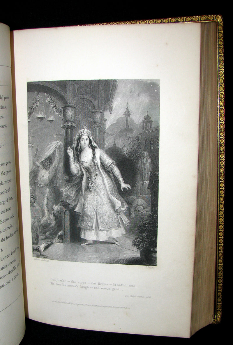 1842 Rare Book - Exquisite binding - Lalla Rookh an Oriental Romance illustrated.