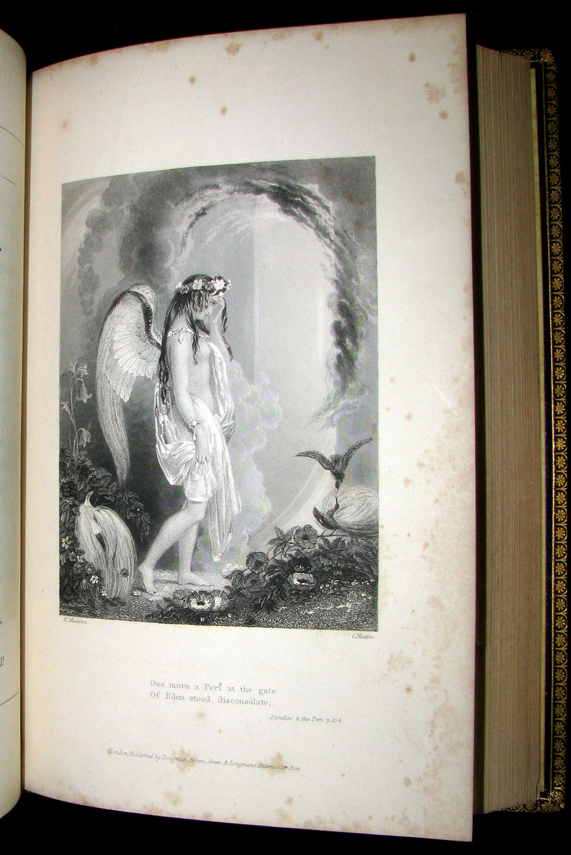 1842 Rare Book - Exquisite binding - Lalla Rookh an Oriental Romance illustrated.