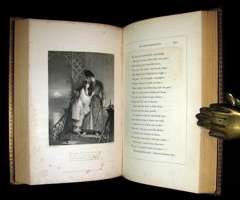 1842 Rare Book - Exquisite binding - Lalla Rookh an Oriental Romance illustrated.