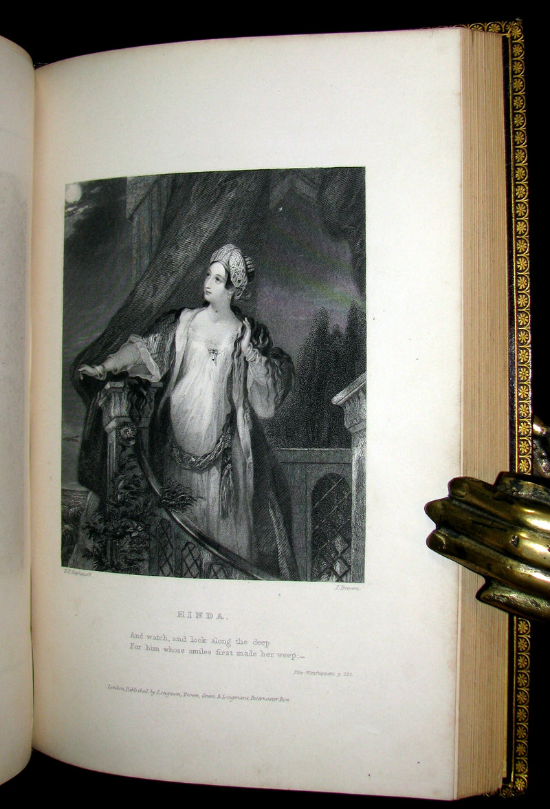 1842 Rare Book - Exquisite binding - Lalla Rookh an Oriental Romance illustrated.