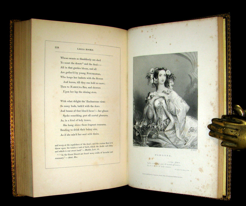 1842 Rare Book - Exquisite binding - Lalla Rookh an Oriental Romance illustrated.