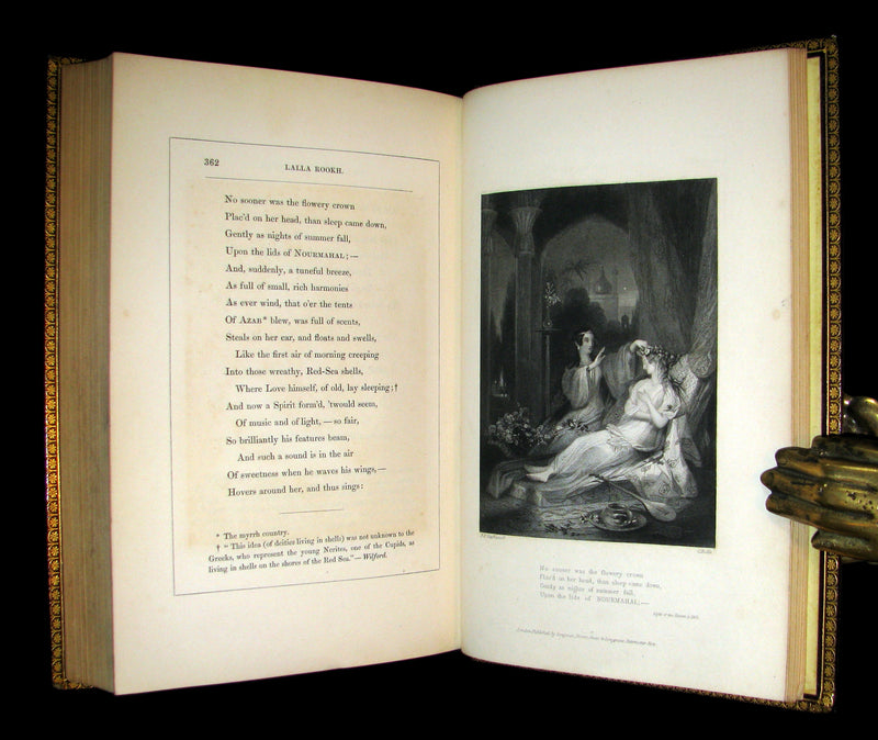 1842 Rare Book - Exquisite binding - Lalla Rookh an Oriental Romance illustrated.