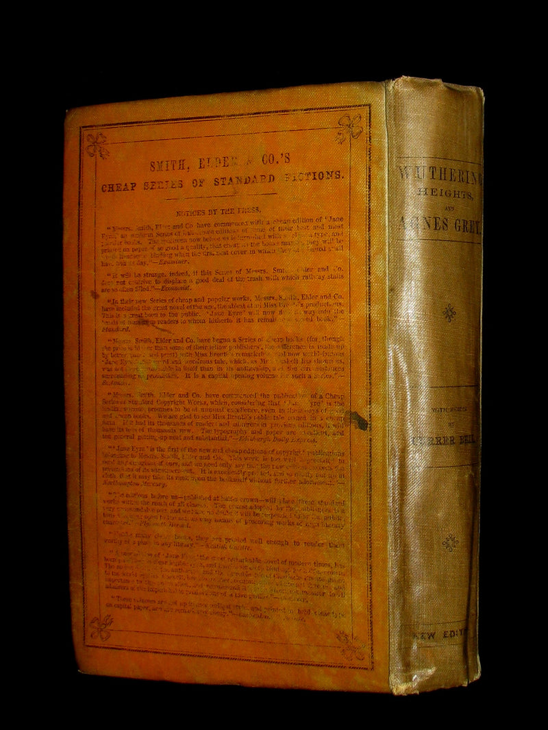 1858 Rare Early Edition - WUTHERING HEIGHTS by Ellis Bell; And Agnes Grey by Acton Bell; With a Preface and Memoir of both Authors by Currer Bell.