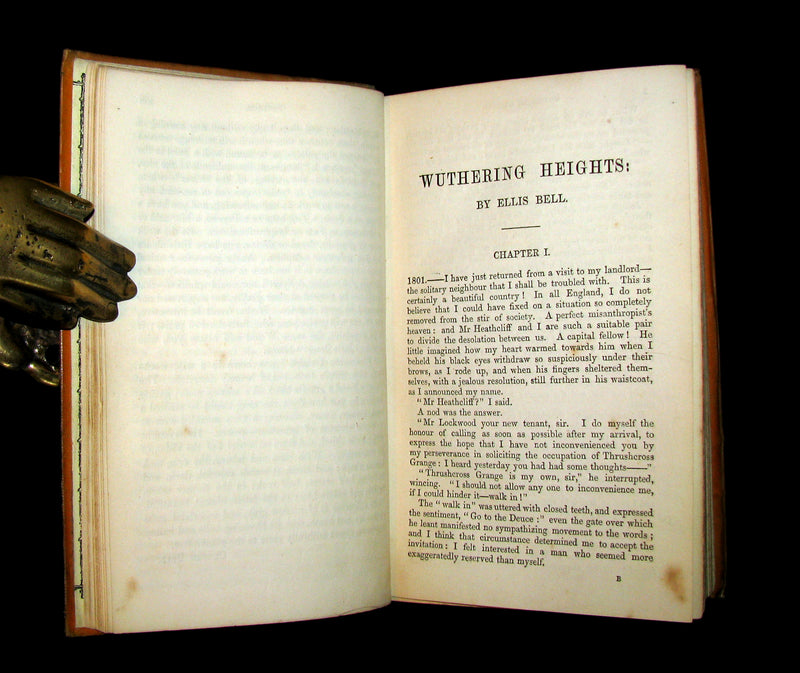 1858 Rare Early Edition - WUTHERING HEIGHTS by Ellis Bell; And Agnes Grey by Acton Bell; With a Preface and Memoir of both Authors by Currer Bell.