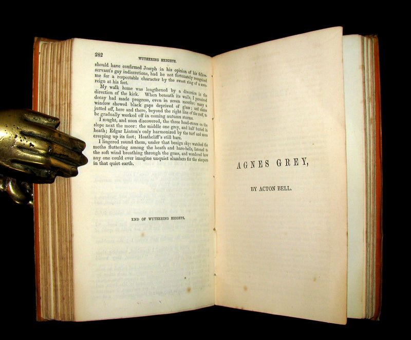 1858 Rare Early Edition - WUTHERING HEIGHTS by Ellis Bell; And Agnes Grey by Acton Bell; With a Preface and Memoir of both Authors by Currer Bell.