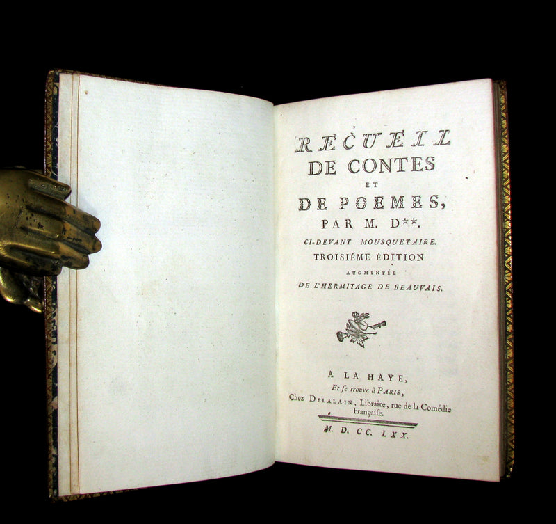 1770 Scarce French Book - Musketeer Dorat's TALES and Poems illustrated by Eisen.