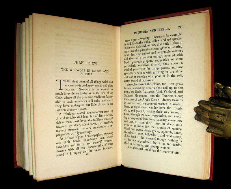 1912 Rare 1st Edition Book on Werewolves - WERWOLVES by Elliott O'Donnell - How to become a WEREWOLF.