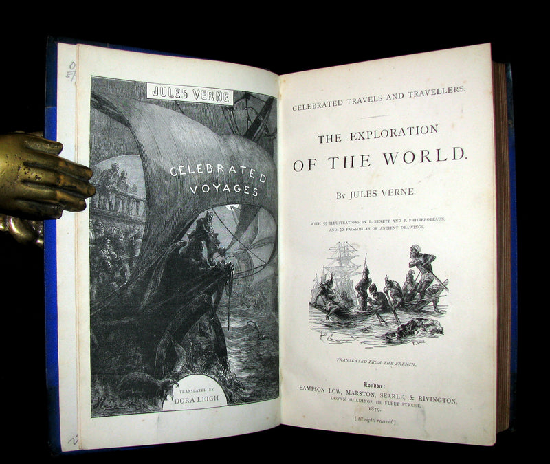 1879 Rare First Edition Book -  The Exploration of the World by JULES VERNE.